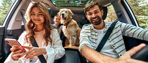 Family in car